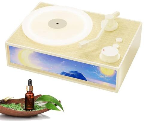Aromatherapy Bluetooth speakers, retro vinyl record players, light paintings, desktop small speakers, gift wireless vinyl record players, 10m wireless connection, 1500mAh built-in battery yellow