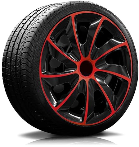 RADKAPPEN-Koenig 16 Zoll RKK02 schwarz/rot Radkappen Radzierblenden 4 Stück