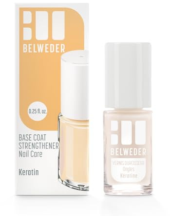 BELWEDER - Smalto Unghie con Cheratina 1 x 7,5 ml - Smalto Rinforzante Unghie Fragili, Morbidi, Diradati e Fragili - Smalto Trasparente Unghie - Smalto Indurente Rinforzante Unghie - Smalti per Unghie