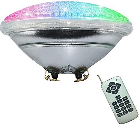 Lampadine per Piscina Lampadine per Piscina, Lampadina di Ricambio LED RGBW PAR56 per Piscina 12V AC Corpo in Vetro Spesso con Telecomando (Dimensioni: 18 W)