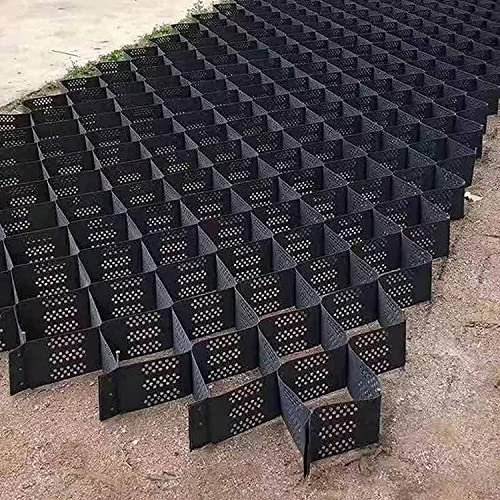 Garden Retaining Wall Grid Bodengitter for Auffahrten im Freien for Untergrundarbeiten an Gehwegen, Verstärkung von Stützmauern, strapazierfähiges HDPE-Pflasterkiesgitter, durchlässig, 5,1 cm(5x8 m/16