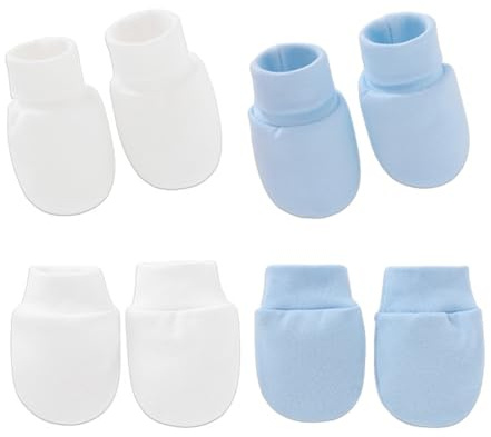 Manoplas Bebé Recién Nacido Niño Niña, 2 Pares Forro Polar Invierno para Bebés y Niños Pequeños, Guantes para Recién Nacidos Guantes Invierno Algodón Manoplas para Bebés 0 a 6 Meses
