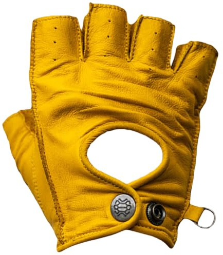 Mycl Turell Guanti da moto Easy Rider Half Finger in pelle – Guanti da moto uomo – in vera pelle – Guanti da moto – Guanti da moto in pelle senza dita – senza dita (diversi colori)
