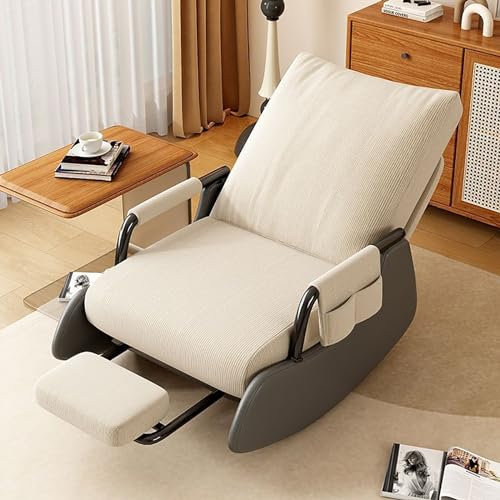 Stillstuhl Schaukelstuhl mit Schlaffunktion, Sessel für Wohnzimmer in Grün und Braun - Bequemer und Stilvoller Stuhl für Schlafzimmer und Wohnzimmer