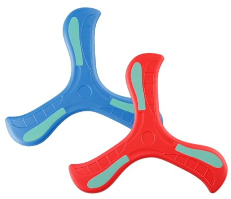 Tabanzhe Boomerang 2PCS Returning Boomerang Easy-To-Throw Boomerangs Sports Game Set for Adults Outdoor Flying Saucer Picnics Parks Beach Playing(Red+Blue)