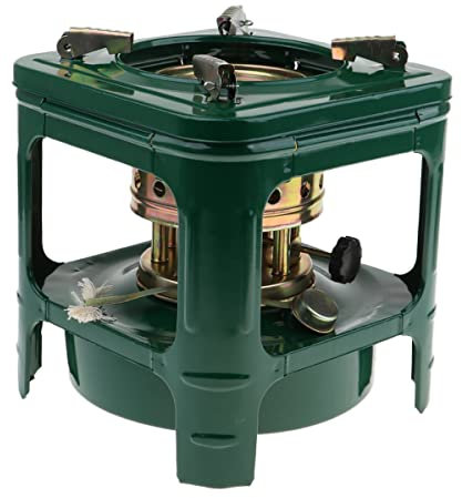 Réchaud d'extérieur portable – Design coupe-vent avec 8 noyaux de four pour une utilisation efficace de l'alcool, du kérosène, du diesel – Parfait pour le camping, la randonnée et les pique-niques