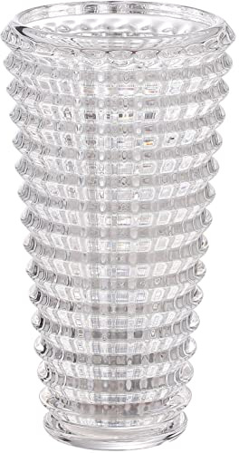MARTAGE Große Kristallvase für Blumen, klare Zylindervase, große Glasvasen, Moderne dekorative Vasen für Wohnzimmer, Schlafzimmer, Küche, Esstisch, Kaminsims, Hochzeit, 23 cm