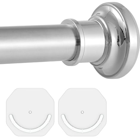 Poskena Silver Shower Tension Rod,28mm Extendable Telescopic Rod 76-247cm