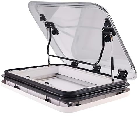 UPLTOE Lucernario per Camper con Telaio in Lega di Alluminio,Lucernario a LED per Camper,Botola di Ventilazione sul Tetto,con Zanzariere E Ombrelloni,per Roulotte,Camper E Camper. 800 * 500mm