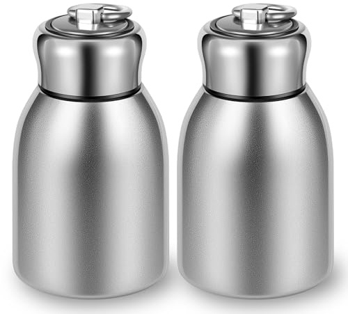 2 Pcs Mini Stainless Steel Water Bottle 10oz/300ml Insulated Water Bottle Leakproof Travel Mug Portable Small Water Bottle Vacuum Insulated Water Bottle Non-Leak for Home, Outdoors, Travel, Sports