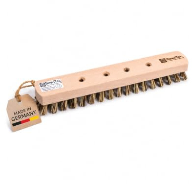 Schrubber Wischer 4-Loch-System Harte UnionMix Borsten ohne Stiel Holz | 4-Loch Wechselsystem, Breite 30cm, Leicht und Schmal, braun Borstenmischung