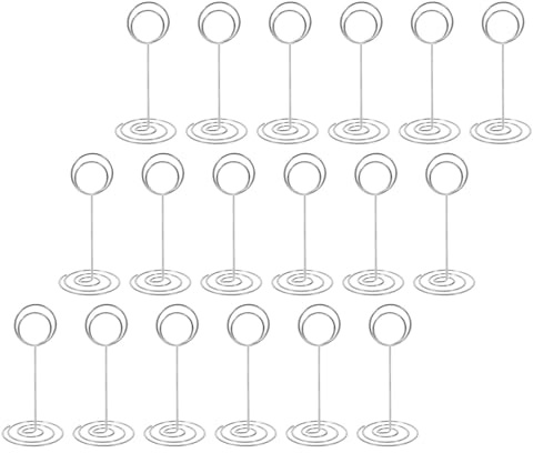 SOIMISS 30 Pièces Lot de Porte-messages Ronds Fil Métallique Argenté Clips Robustes pour Cartes de Visite Notes et Photos Supports Polyvalents pour Mariage Bureau et Événements Sociaux