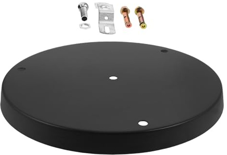 Eisen Deckenrosette Schwarz für Kronleuchter und Pendelleuchten | Runde Abdeckplatte, Selbstgemacht Zubehör für Esszimmer, Stabile Konstruktion für Dauerhaften Einsatz