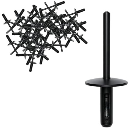 SEASJHBAY 70 Piezas Remaches Negro Nylon, Remaches Plástico Coche Alta Resistencia, Remaches Flor Expansión para Paneles Puerta, Bricolaje, Muebles y Fijación Automotriz