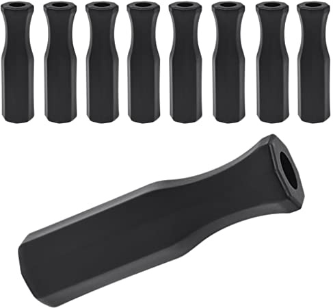 QUAHEAS Bordsfotbollshandtag av ABS-plast, svart, 8 stycken, lämpliga för 16 mm kickerbordsstänger, halkfria tillbehör för fritid och turnering, perfekt för inomhuslekrum och träning