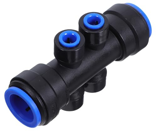 PACKOVE Raccordo Rapido per Irrigazione a Goccia 6 Interfacce da 15mm a 6mm in Pom Nero, Accessorio per Condotti Principali e Ramificazioni, per Sistemi di Irrigazione Alberi e Giardino