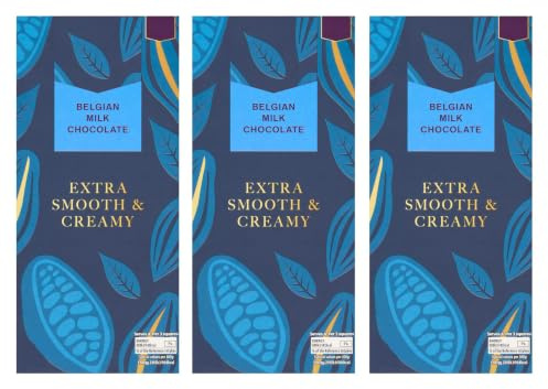Belgian Milk Chocolate Extra Smooth & Creamy Bar 100g,Suitable for Vegetarians,Pack Of 3