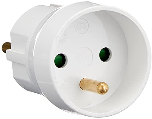 Adaptateur prise voyage France Allemagne 16A - Blanc - Schuko - Lébénoïd