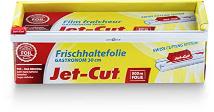 Jet-Cut Frischhaltefolie zum Schneiden, Gastronomie 30cm x 300m, PVC transparent, 1 Stück
