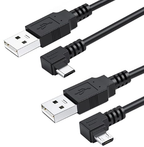 chenyang 2 PACK USB auf Micro USB Kabel, USB 2.0 Stecker auf Micro USB 5 poliger Stecker 90 Grad abgewinkeltes Lade Datenübertragungs Verlängerungskabel 1.0M