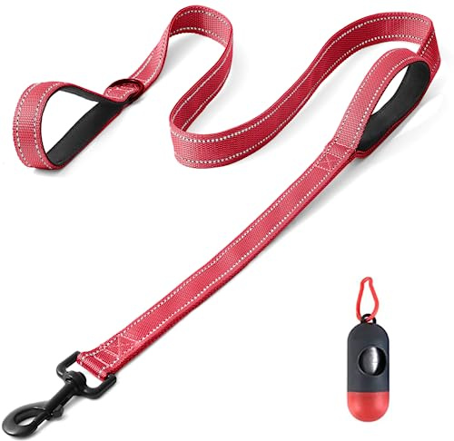 Belababy Mittlere Hundeleine, 5 Fuß doppelte Griffe Hundeleine, Hochleistungs-reflektierende Hundeleine aus starkem Nylon, 150cm Leine Perfekt für große mittlere oder kleine Hunde