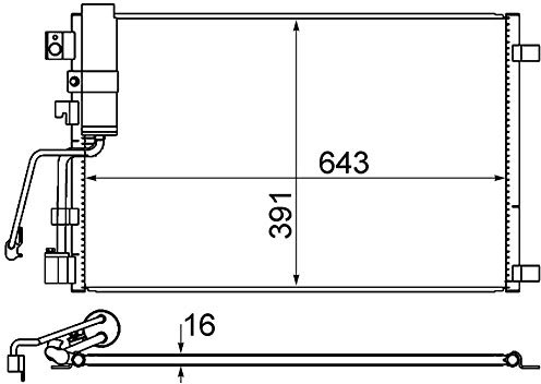 MAHLE AC 605 000S Kondensator, Klimaanlage - für Nissan Qashqai II (J11, J11), u.a. | Kompatibel mit: NISSAN QASHQAI / QASHQAI +2 I, QASHQAI II SUV