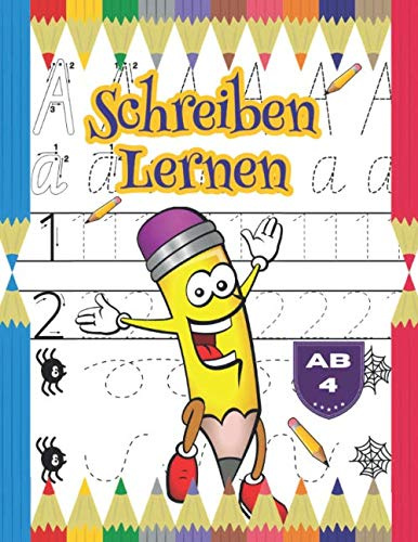 Schreiben Lernen: Vorschule übungshefte ab 4 junge und mädchen, Schwungübungen, Zahlen und Buchstaben.