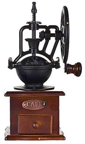 XBSLJ Macina caffè manuali Macinacaffè Manuale Antico macinino da caffè a manovella in ghisa con impostazioni di macinatura e cassetto di Cattura, 27 * 11,5 cm