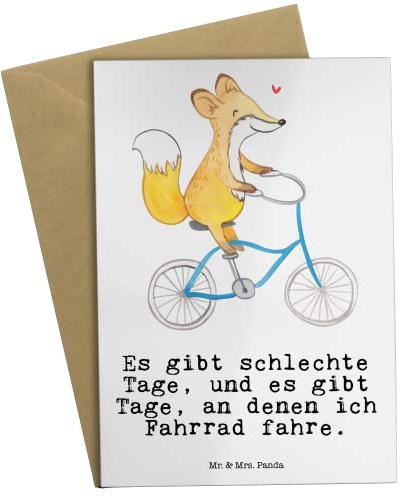 Mr. & Mrs. Panda babykarte Fuchs Fahrrad fahren - Geschenk, einladungskarten, hochzeitskarten, Trekking, Radsport, osterkarten, Mountainbiking, Radeln, genesungskarte, weihnachtskarten, Grußkarten