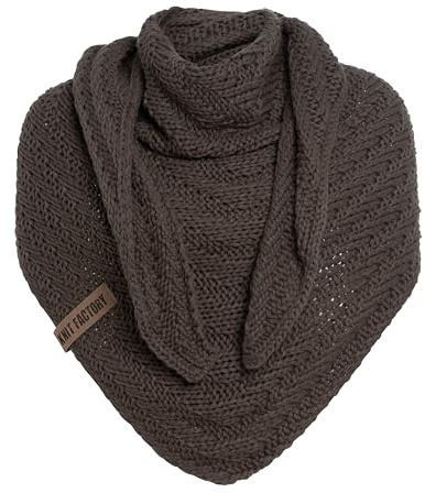 KNIT FACTORY - Dreiecksschal Sally - Damen Strickschal mit Wolle - Grob gestrickten Schal - Hochwertige Qualität - XXL Schal - 220x85 cm