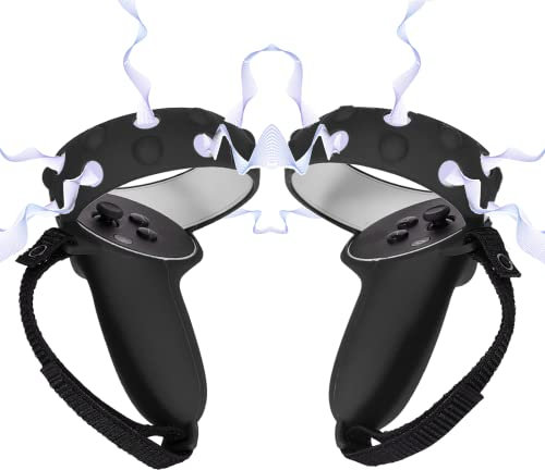 Digicharge Silikon-Controller-Griff für Oculus Quest 2 Touch-Controller-Abdeckungen, Schutzringabdeckung für Oculus/Meta Quest 2 VR-Griff, Anti-Drop-Silikon-Schutzhülle mit verstellbarer Handschlaufe