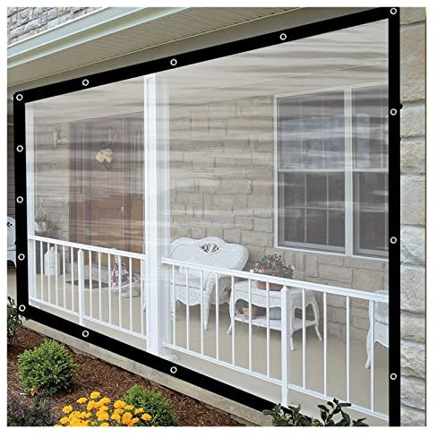 Abdeckplane Wasserdicht Terrassenplane Winddichte PVC-Paneele Mit Ösen für Pflanzen, Carports, Balkone (Color : Clear, Size : 2x4m)