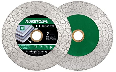 KURSTOL Disque Diamant - 2 PIÈCES 125mm Disques à tronçonner diamantés Pour couper et meuler les carreaux de céramique, la porcelaine, le granit, le marbre