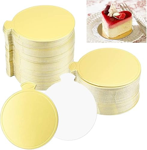 Generic Cake Boards Rotondo Vassoi in Cartone Mousse Display Vassoio Carta Usa e Getta Espositori da Dessert per Torte e Dolci Base da Torta per Matrimoni, Feste di Compleanno 100 Pezzi