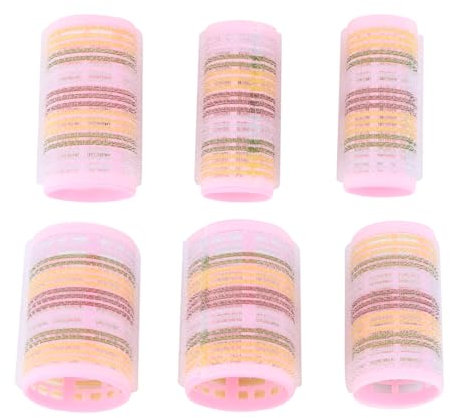FRCOLOR Bigodini Per Capelli 6 Pezzi Rulli Autobloccanti Leggeri in Plastica Per Styling Professionale Strumenti Per Acconciature Volumizzanti E Ricci Naturali Femminili