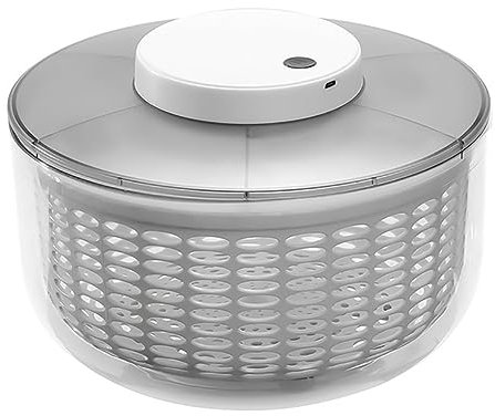 Essoreuse à salade électrique 4,5 L/6 L, lave-légumes rechargeable par USB, nettoyeur et séchoir à laitue, système de vidange d'eau facile et rangement compact, sans BPA et facile à utiliser 6L