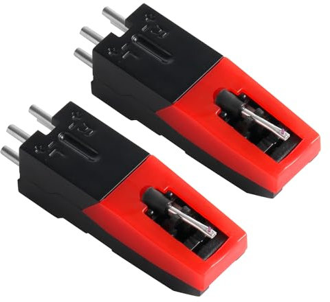 2pcs Universal Record Player Cartridge, Turntable Cartridges for Vinyl Records Diamond Stylus Needle Turntable Needle Record Player Needle for LP Phonograph, Victrola, ION, Crosley