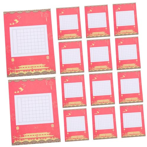 IWOWHERO 1 Chinesisches Kalligraphie-Übungsbuch Kalligraphie-Heft Bücherregale Transparentpapier Chinesisches Übungsblatt chinesische Kalligraphie Handbuch Millimeterpapier Tafel Notizbuch