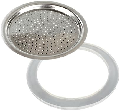 Milu Filtro de recambio para cafetera espresso acero inoxidable 2, 4, 6, 9 tazas - recambio - filtro incl. tamiz reductor + junta (6 tazas (300ml))