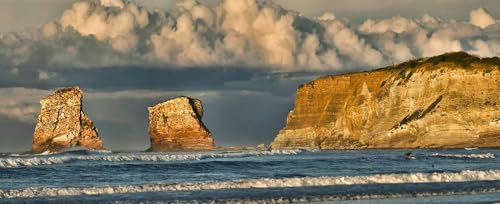 Cuadro de playa de hendaye y las rocas de los 2 gemelos – Made in France – Cuadro de cristal acrílico 120 x 50