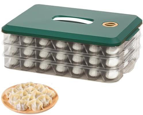 Scatola portaoggetti multi-griglia per ravioli, contenitore per ravioli per congelatore, contenitori per gnocchi multi-griglia con coperchi per frigorifero, contenitori per alimenti con coperchio e