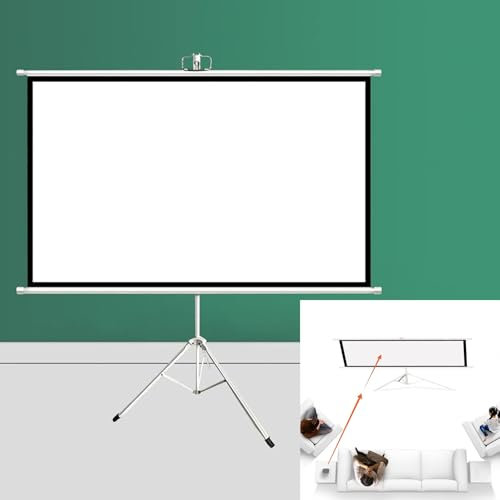 Écran Videoprojecteur Sur Pieds, Écran De Projection Avec Support Trépied Réglable En Hauteur, Format 4:3/16:9 50-72 Pouces Blanc, Écran Projecteur Intérieur pour Films Et Présentations(4:3 50in)