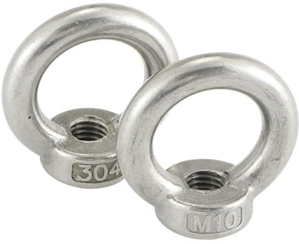 Generisch M3 M4 M5 M6 M8 M10 M12 M14 M16 M18 M20 M24 Hebeösenmutter aus Edelstahl 304, runde/dreieckige Muttern, Marine-Hebeösenmutter(Lifting Ring,M10-1pcs)
