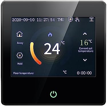 NGBFF Thermostat sans Fil, Contrôle Vocal programmable du Thermostat, contrôleur de température de Chauffage de l'eau par Le Sol électrique Domestique,pour la Maison
