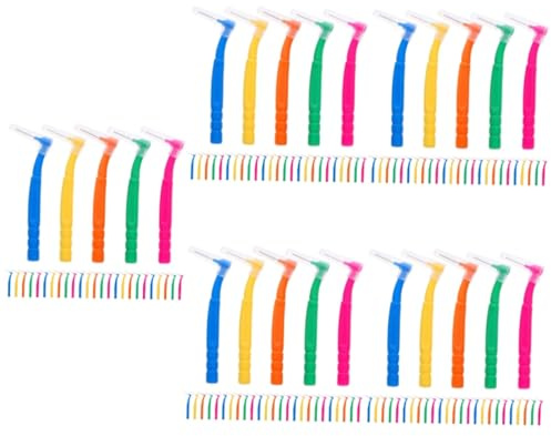WRITWAA 5 Sätze Interdentalbürsten Reiniger Bürste Interdentalreiniger Mundpflege Zahnpflege Tragbar Reichweite Zahnbürsten Multipack Reise Schmale Zähne 30 Stück * 5