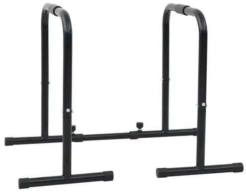 vidaXL Barra Dip Nero 116 x 66 x 74,5 cm Acciaio Verniciato a Polvere, Palestra in casa, Attrezzi Fitness Regolabili, Barra in Acciaio Moderna, Dip Rettangolare per Allenamento Forza