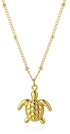 SKENUDY Collier de conche pour femmes Boho acier inoxydable imperméable Plage 14K chaîne d'or charme collier bijoux d'été à la mode