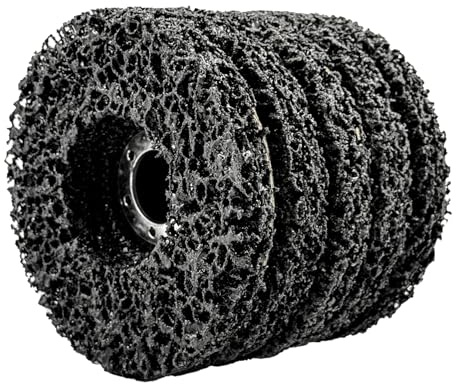 HYSHLC 5PCS 115mm Black Strip Discs, 4.5inch Angle Grinder Stripping Wheel for Paint, Rust Oxidation Removal, Grinding Discs Suitable for Metal Wood Stone Surface Polish