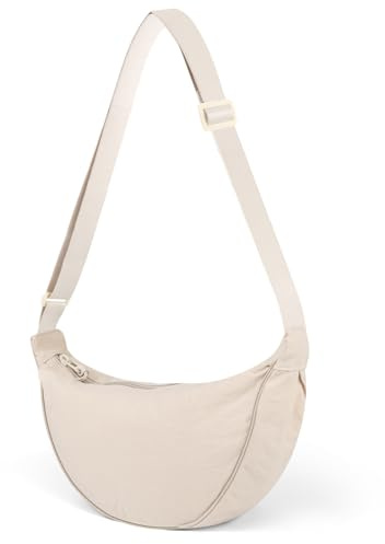 JSMTKJ Borsa a Tracolla in Nylon, Borsa Mezzaluna Tracolla, Borsa a Spalla Stile Casual con Regolabile per Viaggio, Shopping, Lavoro