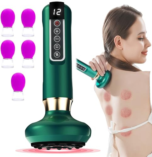 Cellulite-Massagegerät 12 Gängen Schröpfgerät mit 5 Filterwatten, 5 Schröpfgläser, Cellulite-Gerät, Schröpfmassagegerät, Cellulite Maschine Für Bauch, Taille, Arm